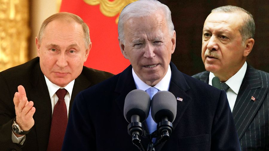 Foto/Erdogan, Putin, Biden/Aristya Rahadian