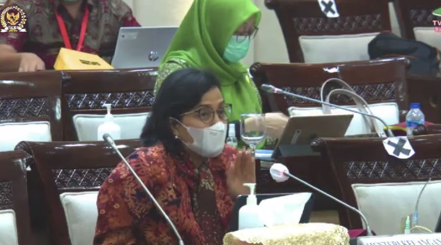 Menteri Keuangan Sri Mulyani Rapat Kerja dengan Komisi XI DPR RI terkait Pembahasan Pagu Indikatif Kementerian Keuangan dalam RAPBN 2022, Kamis, 10 Juni 2021. (Tangkapan Layar Youtube Komisi XI DPR RI Channel)