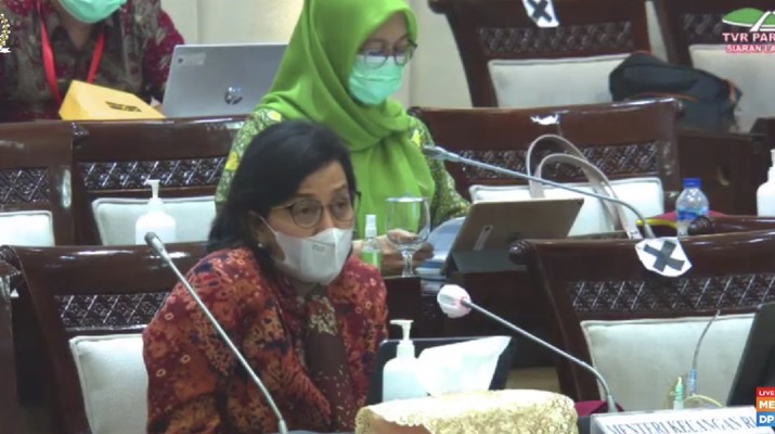 Menteri Keuangan Sri Mulyani Rapat Kerja dengan Komisi XI DPR RI terkait Pembahasan Pagu Indikatif Kementerian Keuangan dalam RAPBN 2022, Kamis, 10 Juni 2021. (Tangkapan Layar Youtube Komisi XI DPR RI Channel) Menteri Keuangan Sri Mulyani Rapat Kerja dengan Komisi XI DPR RI terkait Pembahasan Pagu Indikatif Kementerian Keuangan dalam RAPBN 2022, Kamis, 10 Juni 2021. (Tangkapan Layar Youtube Komisi XI DPR RI Channel)