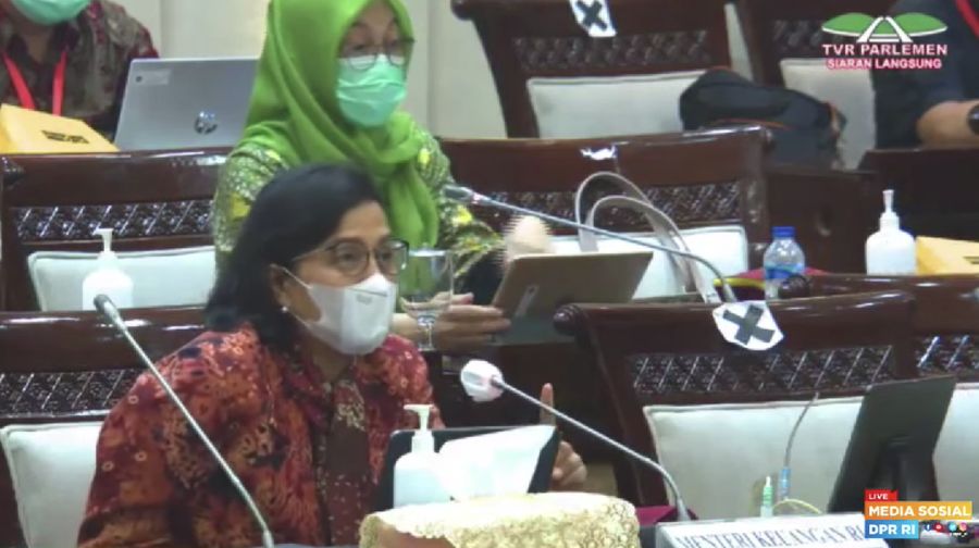 Menteri Keuangan Sri Mulyani Rapat Kerja dengan Komisi XI DPR RI terkait Pembahasan Pagu Indikatif Kementerian Keuangan dalam RAPBN 2022, Kamis, 10 Juni 2021. (Tangkapan Layar Youtube Komisi XI DPR RI Channel)