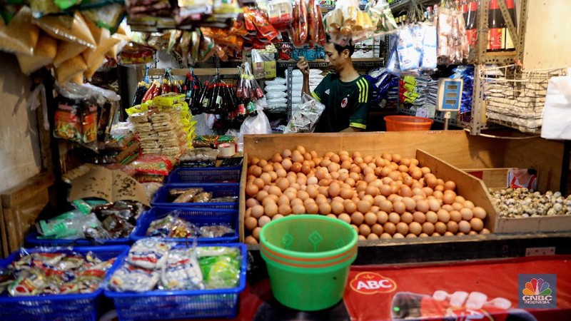 Ilustrasi penjual sembako. (CNBC Indonesia/Muhammad Sabki)