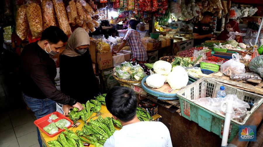 Ilustrasi penjual sembako. (CNBC Indonesia/Muhammad Sabki)