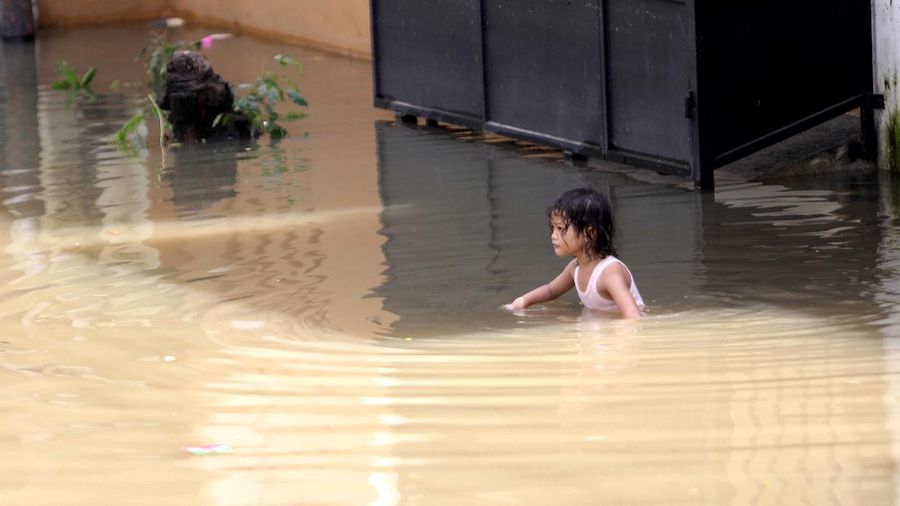 Ilustrasi banjir di Perumahan Bekasi. (CNBC Indonesia/Muhammad Sabki)