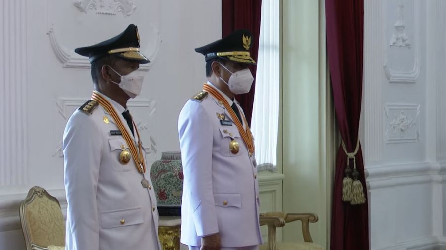 Pelantikan Gubernur dan Wakil Gubernur Sulawesi Tengah Masa Jabatan Tahun 2021-2024. (Tangkapan layar Youtube Setpres RI)