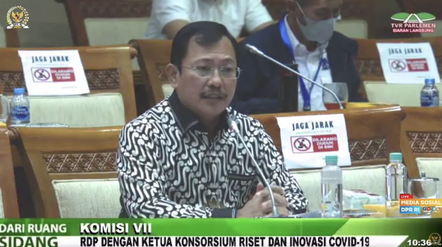 Terawan Agus Putranto. (Tangkapan layar RDP KOMISI VII DPR RI)