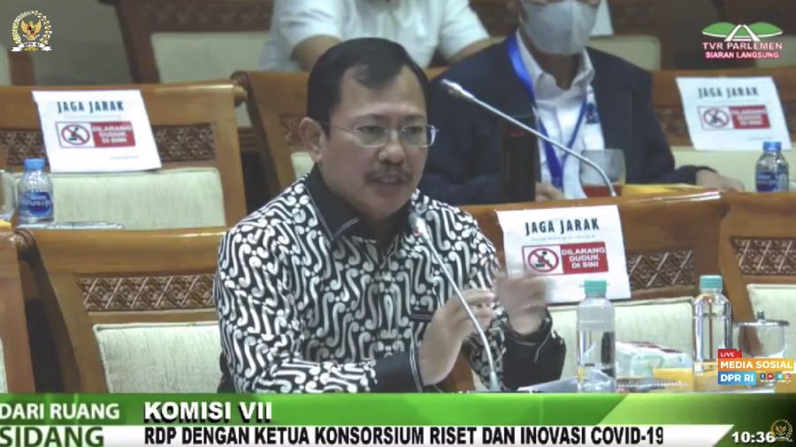 Terawan Agus Putranto. (Tangkapan layar RDP KOMISI VII DPR RI)