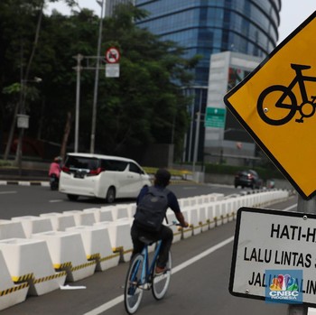 Penampakan Jalur Sepeda DKI Rp28 M yang akan Dibongkar Polisi