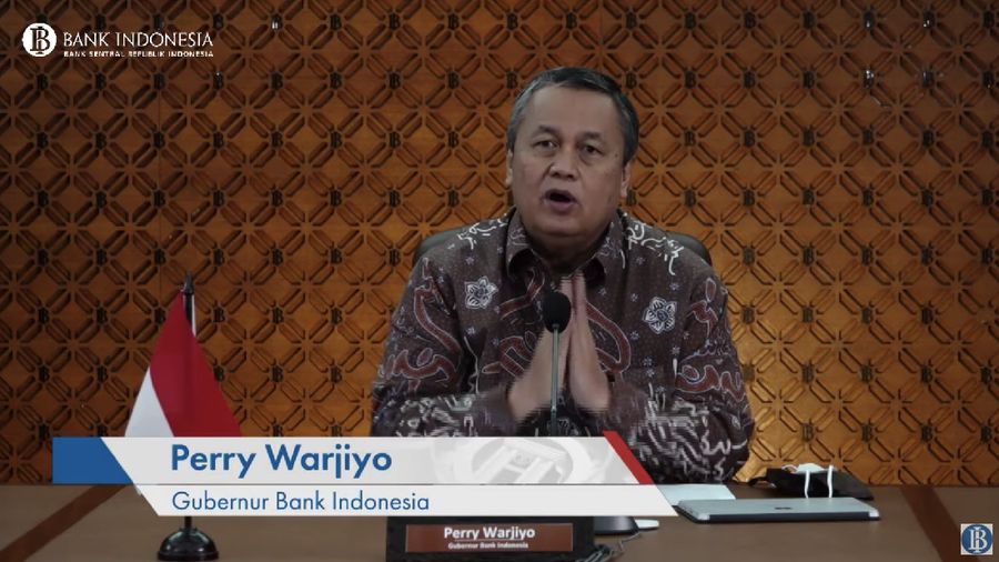 Pengumuman Hasil Rapat Dewan Gubernur Bulanan Bulan Juni 2021. (Tangkapan layar Youtube BI)