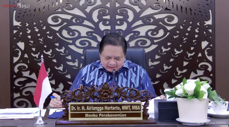 Keterangan Pers Menko Perekonomian, Airlangga Hartarto (Tangkapan Layar Youtube)