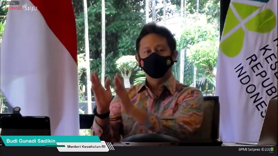 Keterangan Pers Menteri Kesehatan Budi Gunadi Sadikin Terkait Update Penanganan Covid-19 (Tangkapan Layar Youtube Sekretarit Presiden)