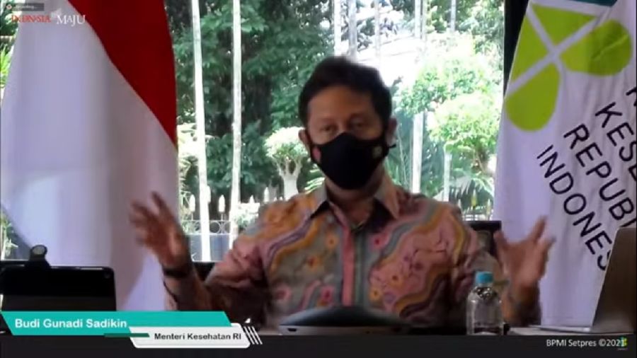 Keterangan Pers Menteri Kesehatan Budi Gunadi Sadikin Terkait Update Penanganan Covid-19 (Tangkapan Layar Youtube Sekretarit Presiden)