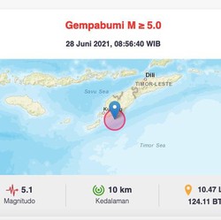 Alert! Setelah Gunung Kidul, Kupang Diguncang Gempa M 5.1