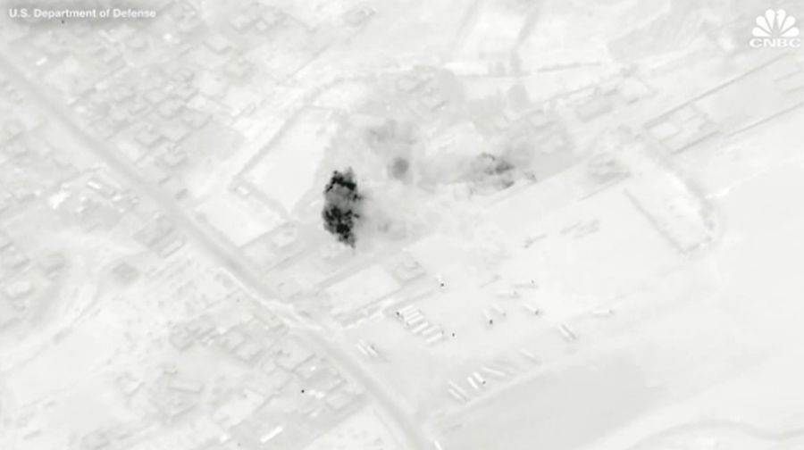 Serangan udara AS di Irak dan Suriah. (Tangkapan Layar U.S. Department of Defense via CNBC)