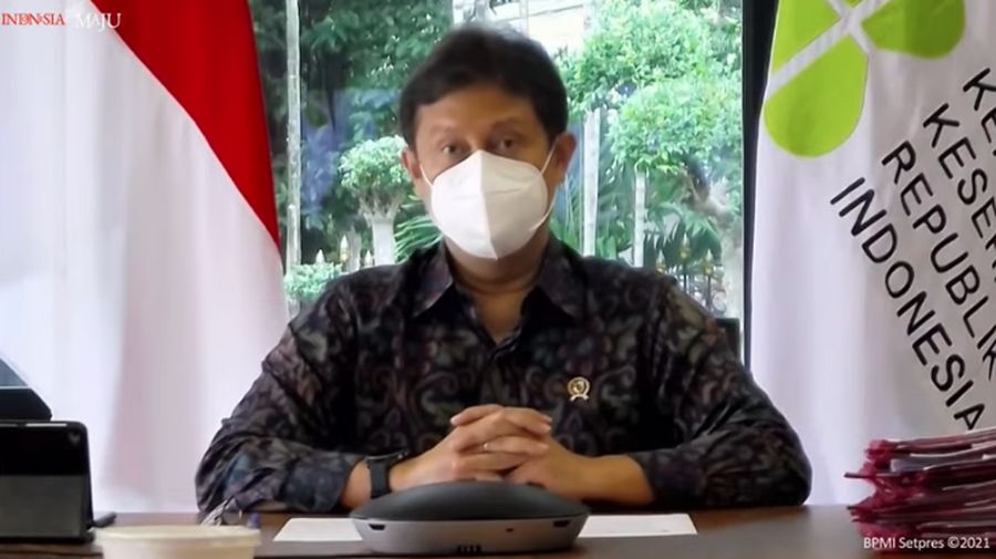 Menteri Kesehatan Budi Gunadi Sadikin saat Konfrensi Pers Kedatangan Vaksin Covid-19 Tahap ke-18, Bandara Internasional Soekarno-Hatta, 30 Juni 2021 (Tangkapan Layar Youtube Sekretariat Presiden)