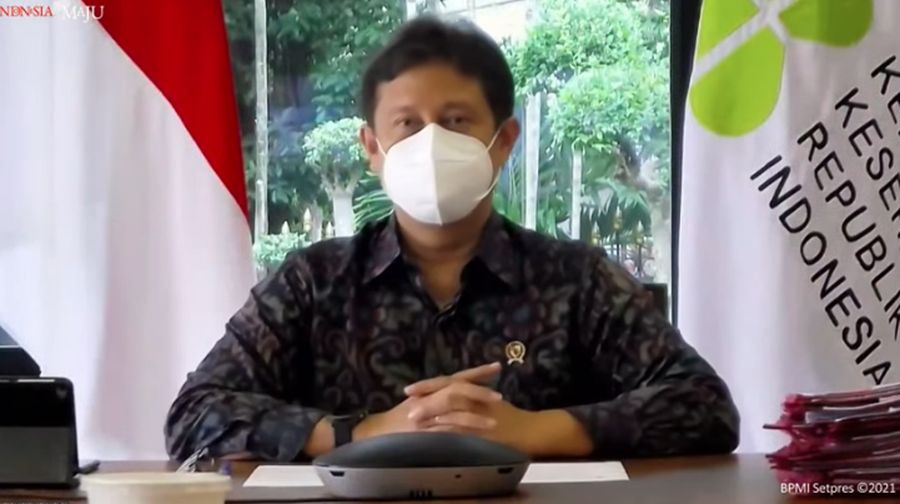 Menteri Kesehatan Budi Gunadi Sadikin saat Konfrensi Pers Kedatangan Vaksin Covid-19 Tahap ke-18, Bandara Internasional Soekarno-Hatta, 30 Juni 2021 (Tangkapan Layar Youtube Sekretariat Presiden)