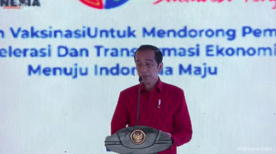 Presiden Joko Widodo Saat Peresmian Pembukaan MUNAS VIII Kamar Dagang dan Industri Indonesia, Kota Kendari, 30 Juni 2021. (Tangkapan Layar Youtube Sekretariat Presiden)