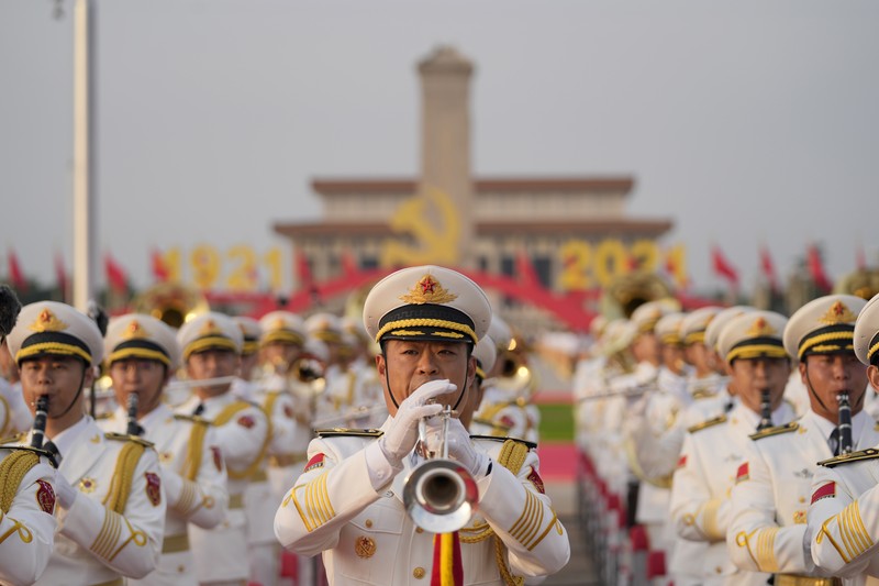 China 70 Years Chinese United Nations (UN) peacekeeping forces march in formation during a parade to commemorate the 70th anniversary of the founding of Communist China in Beijing, Tuesday, Oct. 1, 2019. Trucks carrying weapons including a nuclear-armed missile designed to evade U.S. defenses rumbled through Beijing as the Communist Party celebrated its 70th anniversary in power with a parade Tuesday that showcased China's ambition as a rising global force. (AP Photo/Mark Schiefelbein)