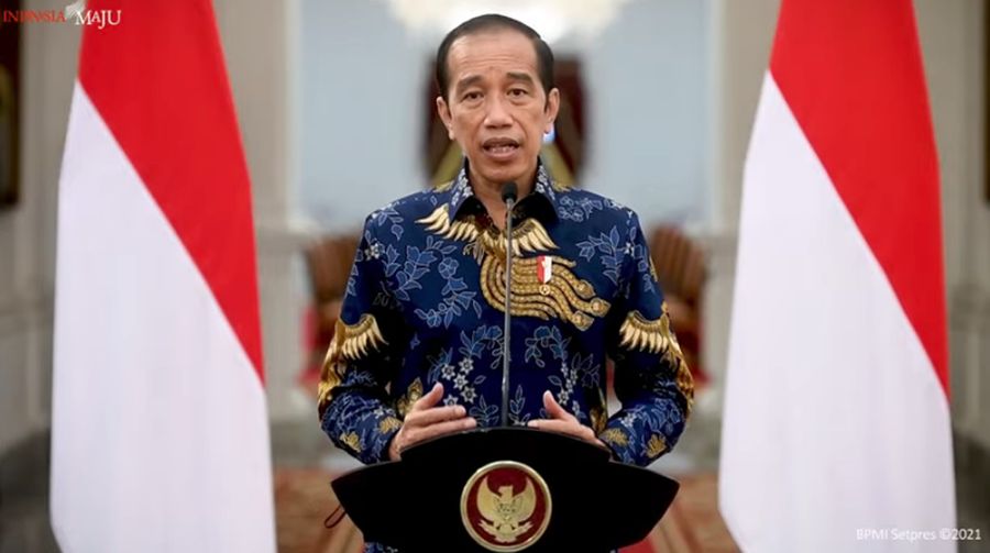 Keterangan Pers Presiden Joko WidodoI terkait PPKM Darurat, Istana Merdeka, 1 Juli 2021. (Tangkapan Layar Sekretariat Presiden)