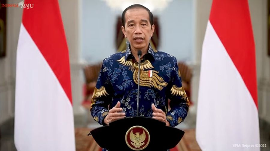 Keterangan Pers Presiden Joko WidodoI terkait PPKM Darurat, Istana Merdeka, 1 Juli 2021. (Tangkapan Layar Sekretariat Presiden)
