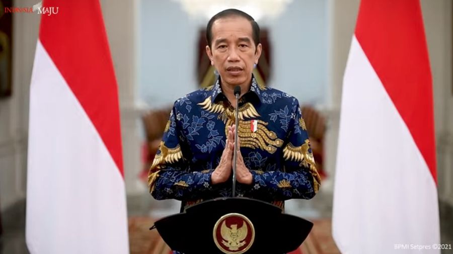 Keterangan Pers Presiden Joko WidodoI terkait PPKM Darurat, Istana Merdeka, 1 Juli 2021. (Tangkapan Layar Sekretariat Presiden)