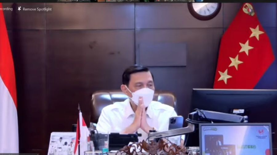 Konferensi Pers PPKM Darurat oleh Menko Marves Luhut B. Pandjaitan. (Tangkapan Layar Youtube Kemenko Marves)