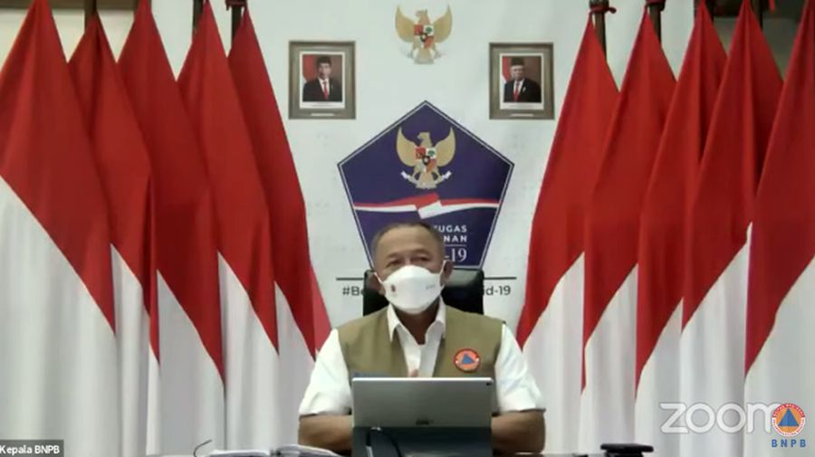 Kepala BNPB selaku Ketua Satgas Penanganan COVID-19, Letjen TNI Ganip Warsito Saat Sosialisasi Pengaturan Perjalanan Selama Pemberlakuan PPKM Darurat. (Tangkapan Layar Youtube @BNPB Indonesia)