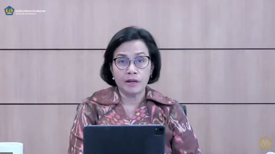 Menteri Keuangan Sri Mulyani dalam Konferensi Pers : Aspek APBN Terhadap Implementasi PPKM Darurat. (Tangkapan Layar Youtube Kementerian Keuangan)