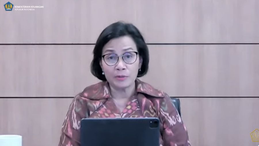 Menteri Keuangan Sri Mulyani dalam Konferensi Pers : Aspek APBN Terhadap Implementasi PPKM Darurat. (Tangkapan Layar Youtube Kementerian Keuangan)