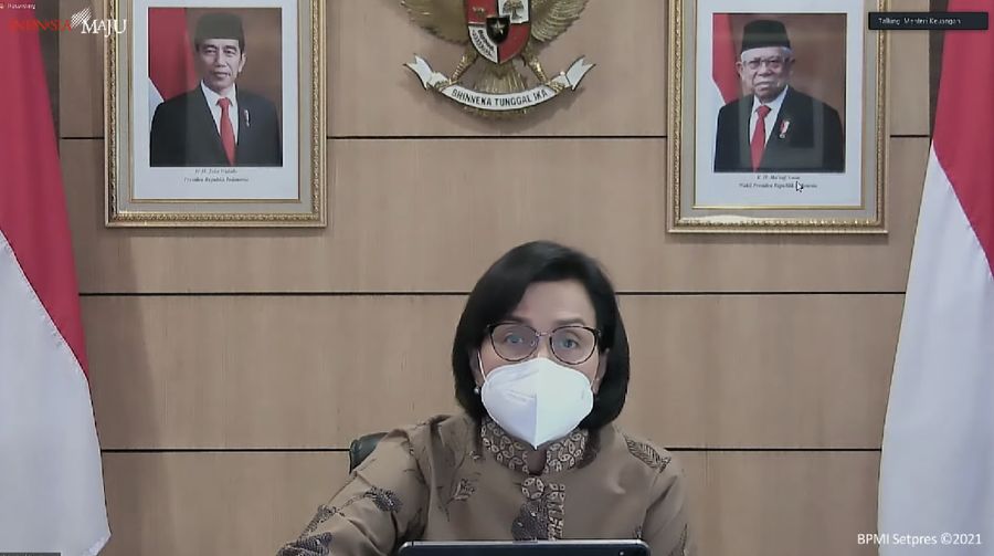 Sri Mulyani dalam keterangan pers terkait hasil sidang kabinet paripurna, Jakarta, (5/7/2021). (Dok: Tangkapan layar Youtibe Setpres RI)