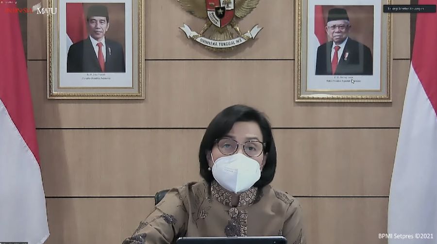 Sri Mulyani dalam keterangan pers terkait hasil sidang kabinet paripurna, Jakarta, (5/7/2021). (Dok: Tangkapan layar Youtibe Setpres RI)
