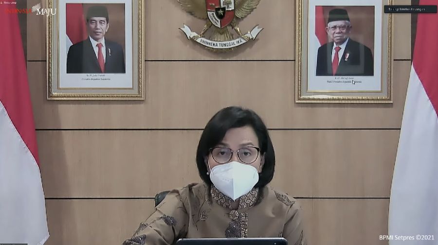 Sri Mulyani dalam keterangan pers terkait hasil sidang kabinet paripurna, Jakarta, (5/7/2021). (Dok: Tangkapan layar Youtibe Setpres RI)
