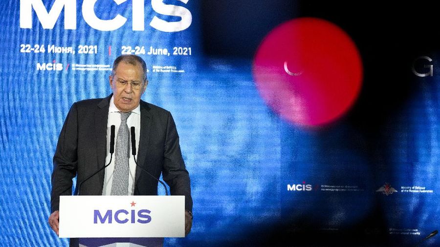 Menlu Rusia Sergey Lavrov. (AP/Alexander Zemlianichenko)