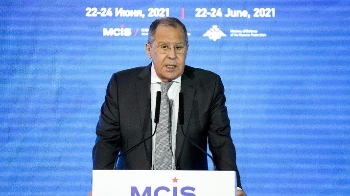 Menlu Rusia Sergey Lavrov. (AP/Alexander Zemlianichenko) Menlu Rusia Sergey Lavrov. (AP/Alexander Zemlianichenko)