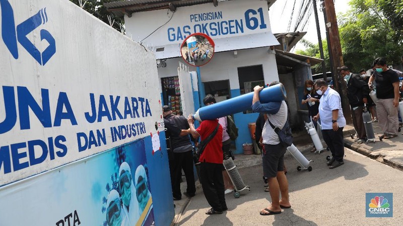 Ilustrasi pengisian oksigen (CNBC Indonesia/Andrean Kristianto)