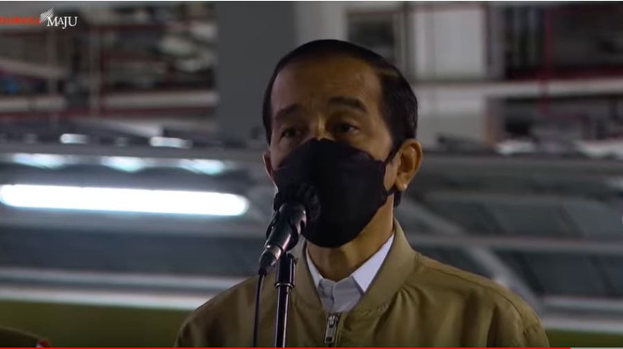 Presiden Jokowi meninjau Rusun Pasar Rumput