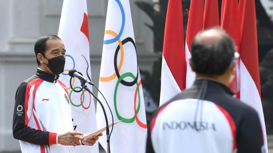 Pelepasan Tim Indonesia Menuju Olimpiade Tokyo Tahun 2021, 8 Juli 2021. (Dok: Biro Pers Sekretariat Presiden)
