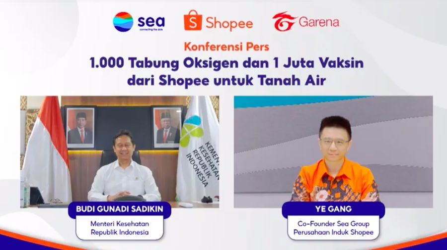 Shopee Sumbang 1.000 Tabung Oksigen dan 1 Juta Vaksin