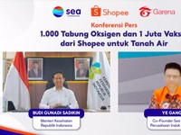 Induk Shopee Sumbang RI 1.000 Tabung Oksigen & 1 Juta Vaksin