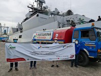 Pertamina Layani Pengisian BBM Kapal Perang India INS Kiltan