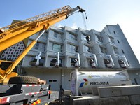 Pertamina Sumbang ISO Tank Oksigen di Asrama Haji Pondok Gede