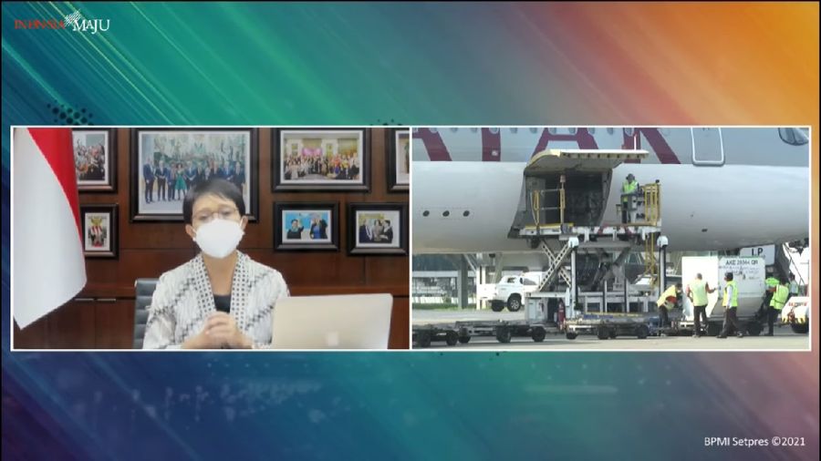 Kedatangan Vaksin Covid-19 Tahap 24, Bandara Internasional Soekarno-Hatta, 15 Juli 2021 (Tangkapan Layar Youtube/Biro Setpres)