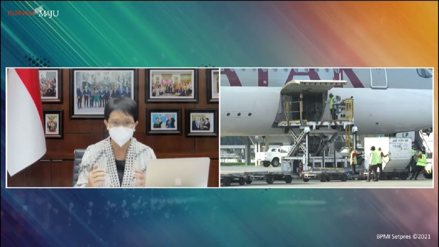 Kedatangan Vaksin Covid-19 Tahap 24, Bandara Internasional Soekarno-Hatta, 15 Juli 2021 (Tangkapan Layar Youtube/Biro Setpres)