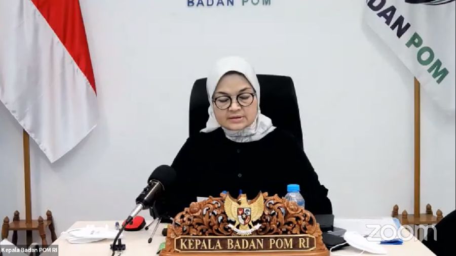 Kepala Badan POM Penny Lukito saat konferensi pers Penerbitan EUA Comirnaty (Vaksin COVID-19 Pfizer) (Tangkapan Layar Youtube)