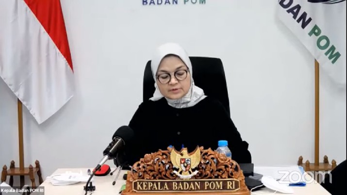 Kepala Badan POM Penny Lukito saat konferensi pers Penerbitan EUA Comirnaty (Vaksin COVID-19 Pfizer) (Tangkapan Layar Youtube) Kepala Badan POM Penny Lukito saat konferensi pers Penerbitan EUA Comirnaty (Vaksin COVID-19 Pfizer) (Tangkapan Layar Youtube)
