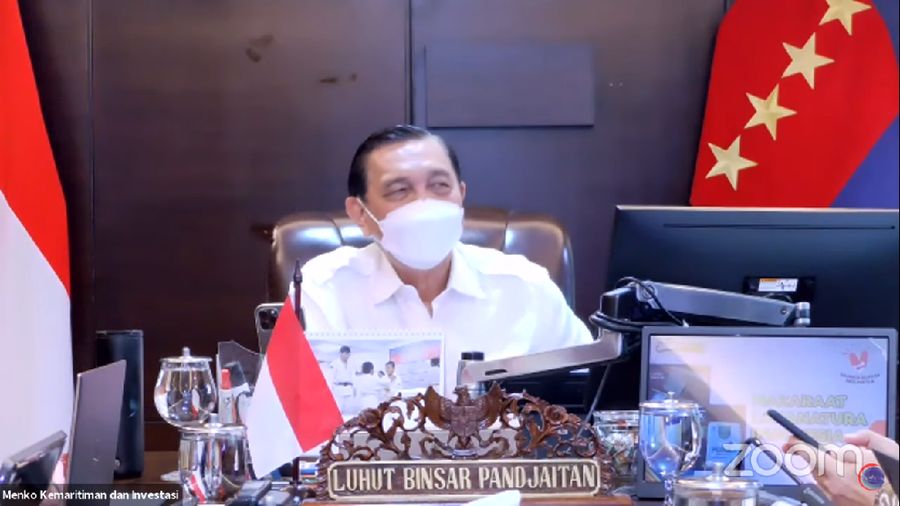 Konferensi Pers Menteri Koordinator Bidang Kemaritiman Luhut Binsar Panjaitan Media Update Kondisi PPKM Darurat (Tangkapan Layar Youtube/Kementerian Koordinator Bidang Kemaritiman)