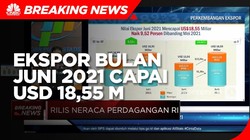 Naik 54,56% (yoy), Ekspor Bulan Juni 2021 Capai USD 18,55 M
