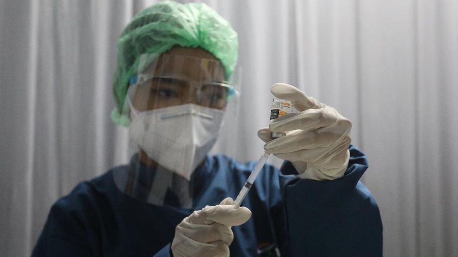 Taspen Gelar Vaksinasi Anak (CNBC Indonesia/Andrean Kristianto)
