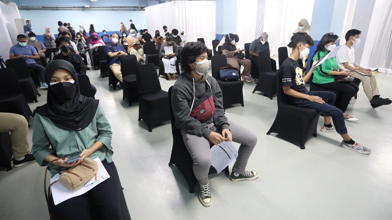 Taspen Gelar Vaksinasi Anak (CNBC Indonesia/Andrean Kristianto)