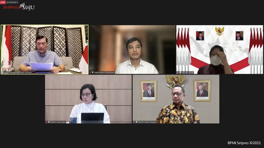 Konferensi Pers Evaluasi Pelaksanaan PPKM Darurat, Jakarta, (17/7/2021). (Dok: Youtube Kemenko)