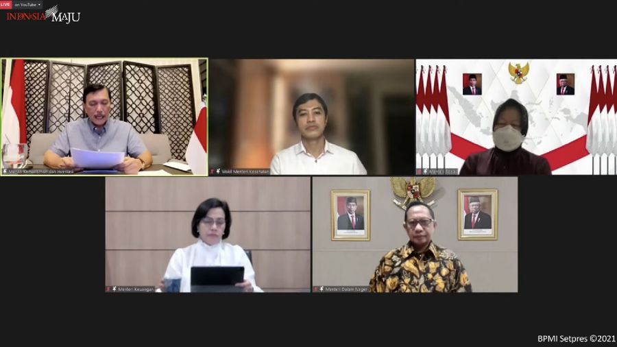 Konferensi Pers Evaluasi Pelaksanaan PPKM Darurat, Jakarta, (17/7/2021). (Dok: Youtube Setpres RI)